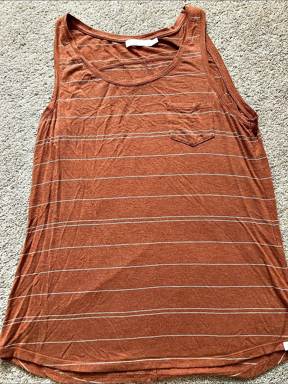 Prana Striped Tank Top in Brown Size Medium
